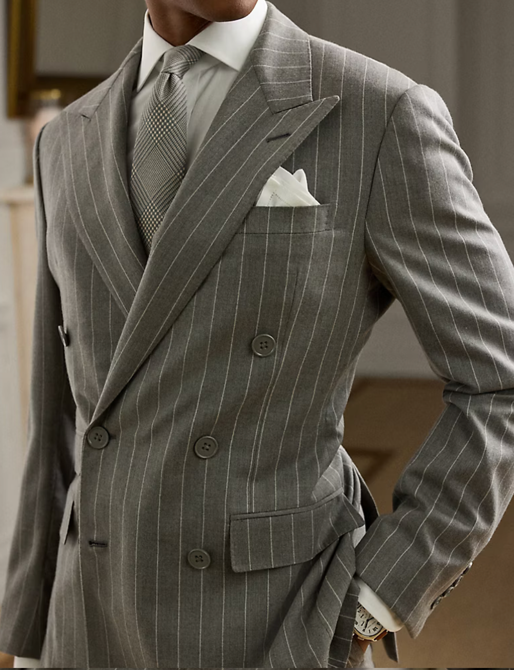 Kent Hand-Tailored Pinstripe Wool Suit