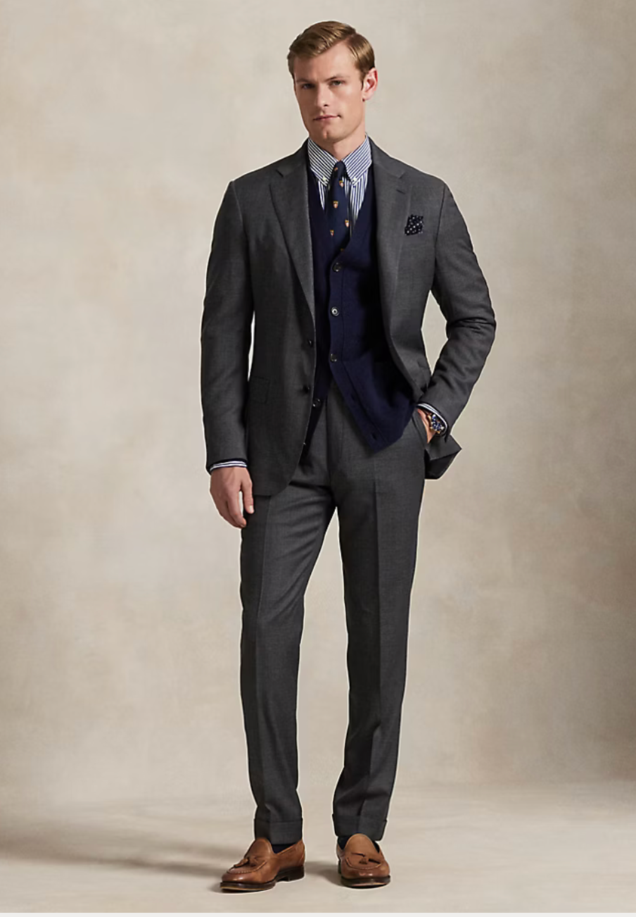 Polo Tailored Fit Wool Sharkskin Suit