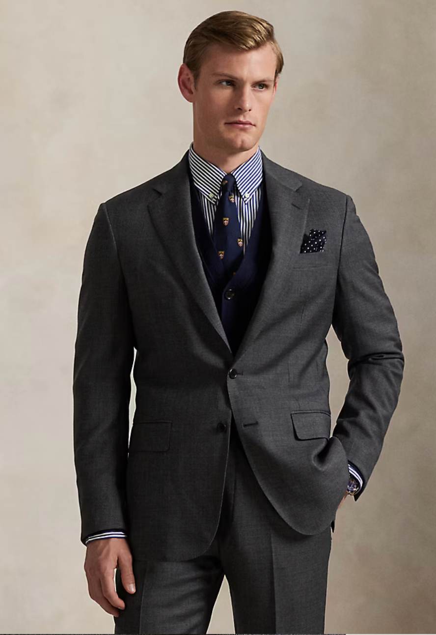Polo Tailored Fit Wool Sharkskin Suit