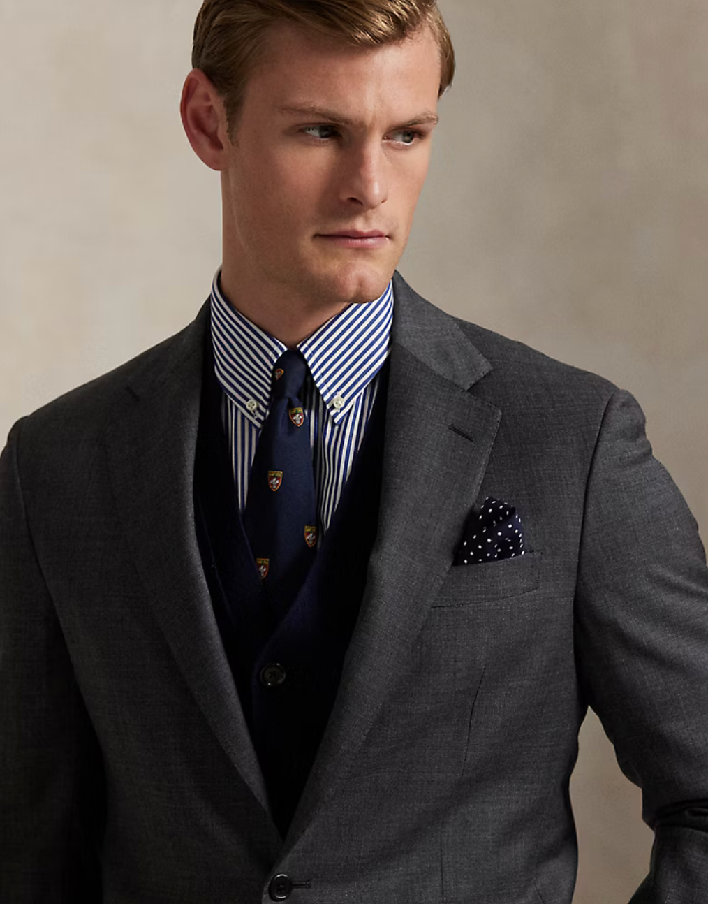 Polo Tailored Fit Wool Sharkskin Suit