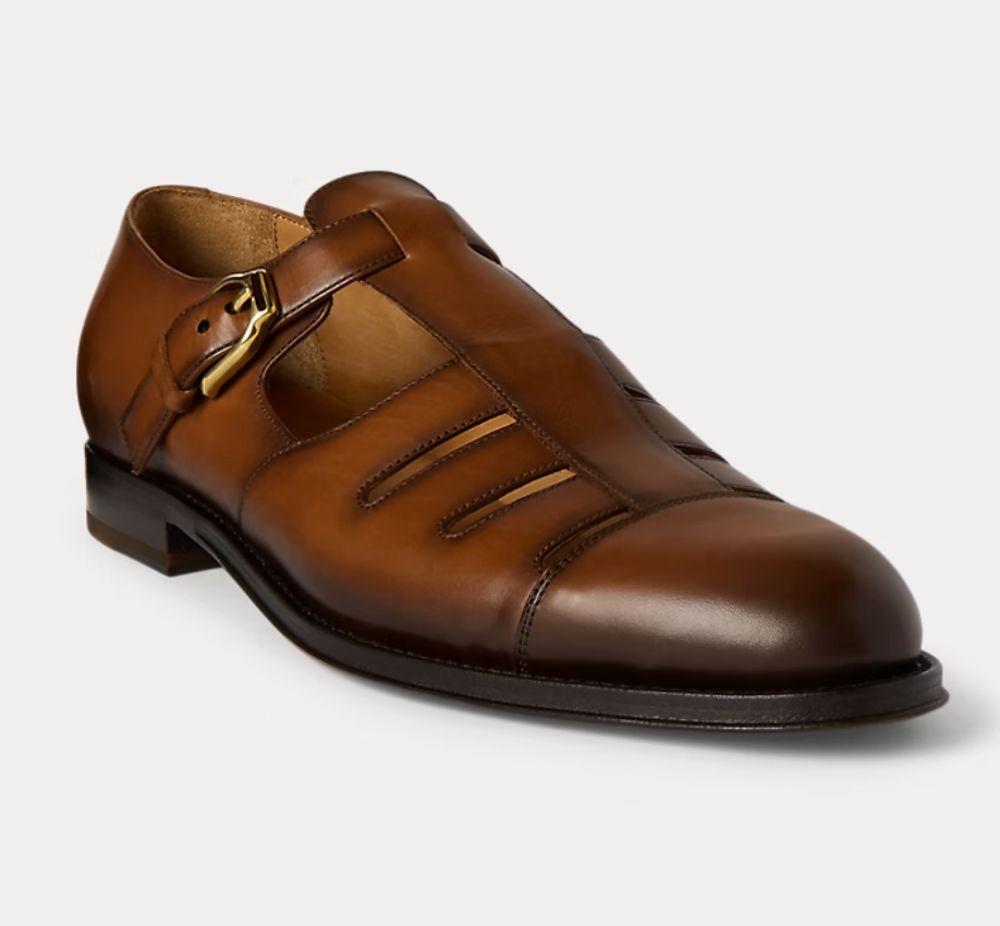 Burnished Calfskin Fisherman Sandal