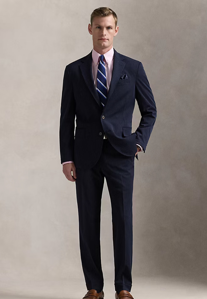 Striped Performance Twill Suit Trouser