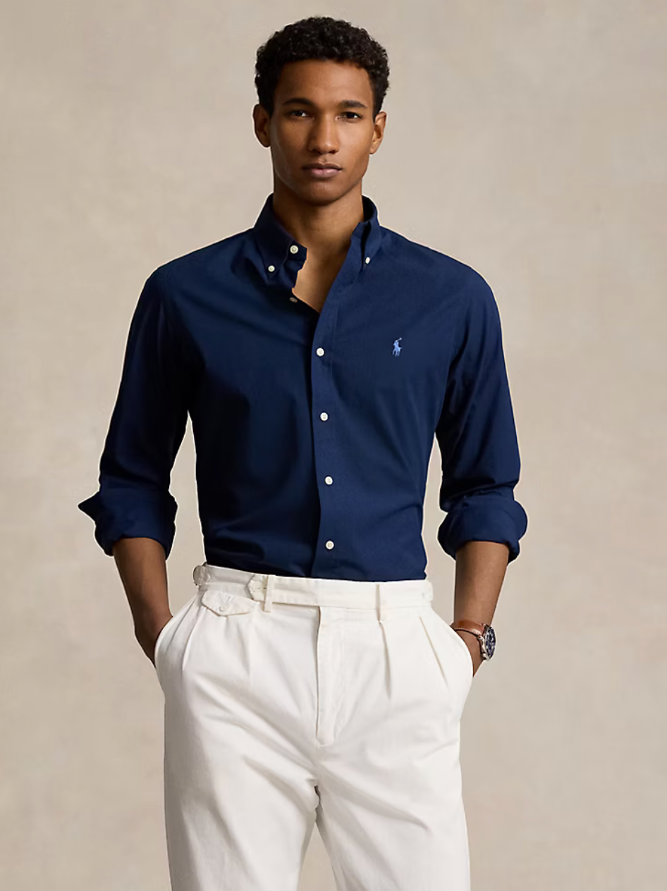 Custom Fit Stretch Poplin Shirt