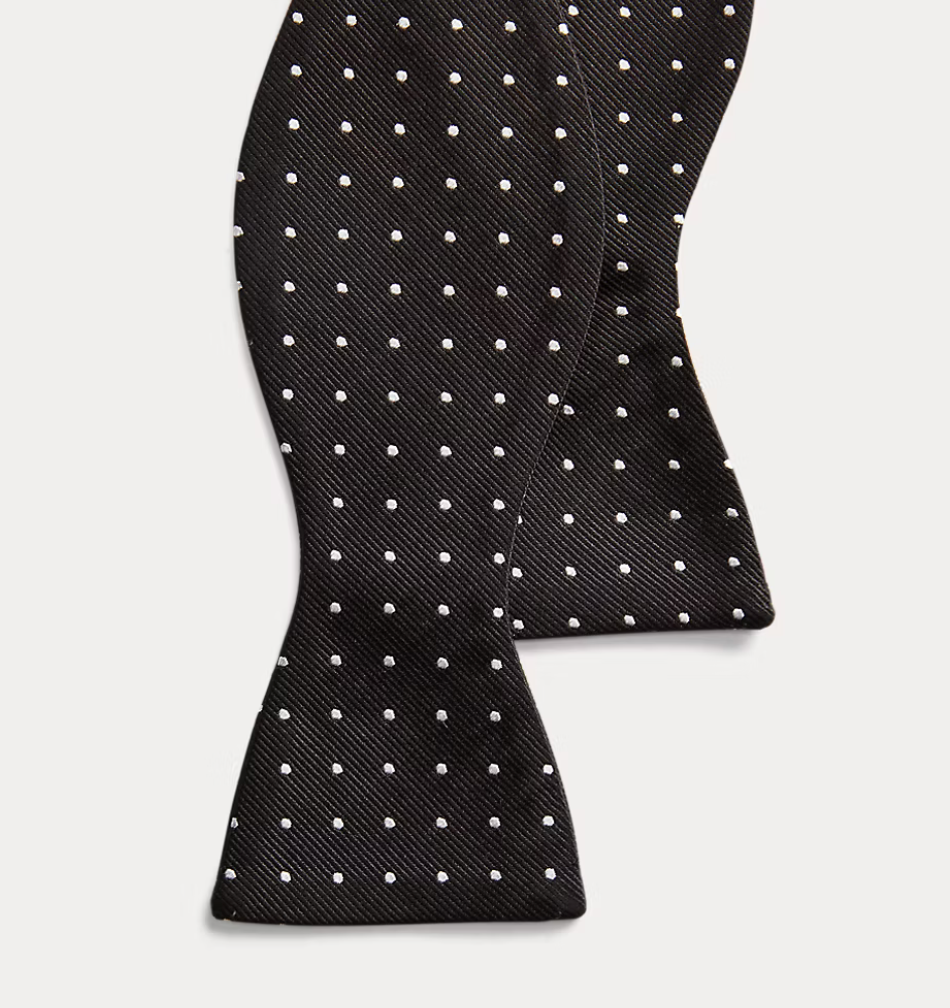Polka Dot Silk Repp Bow Tie