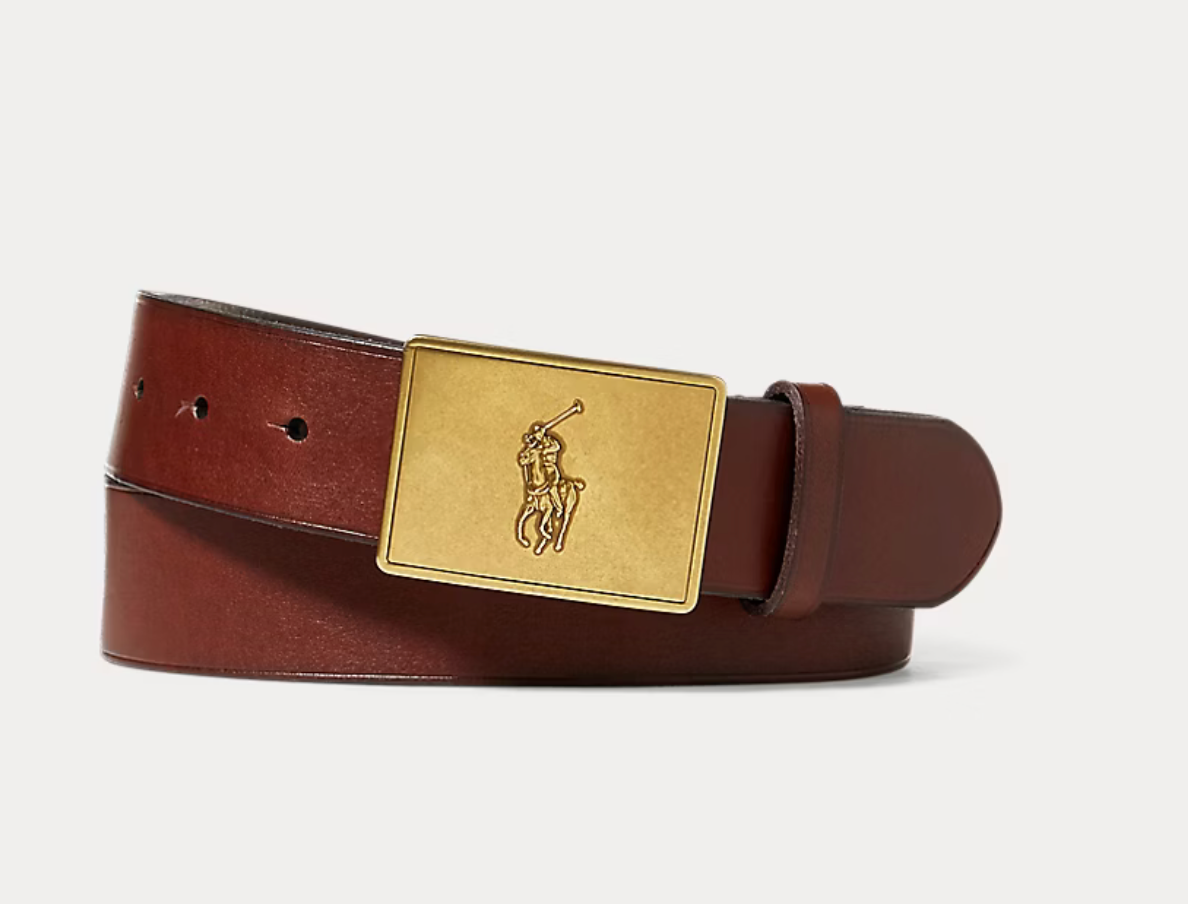 Pony Plaque Leather Belt